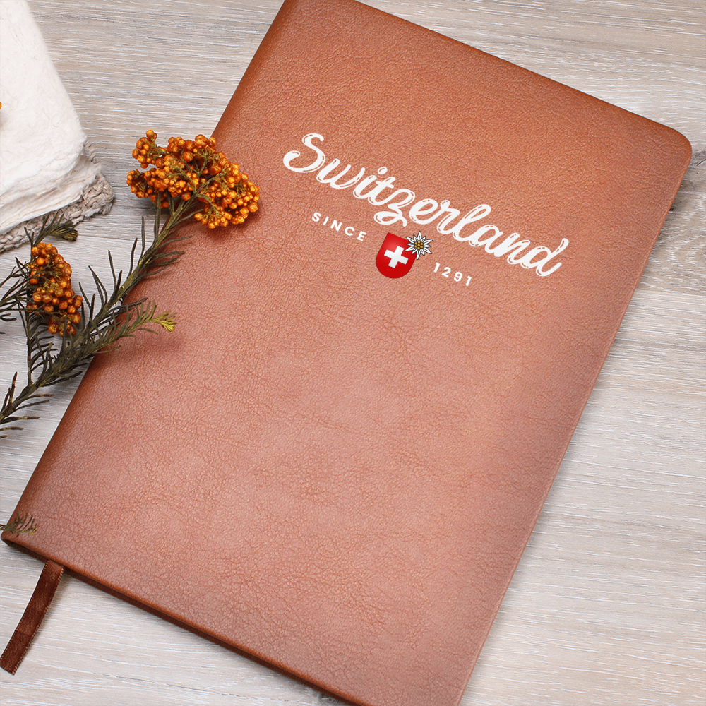 Swiss souvenir notebook with clean minimalist Switzerland cover
