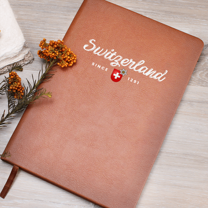 Swiss souvenir notebook with clean minimalist Switzerland cover