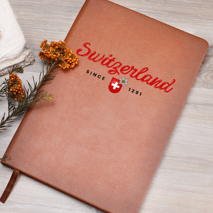 Elegant Swiss-themed stationery featuring the year 1291 and traditional Edelweiss and crest