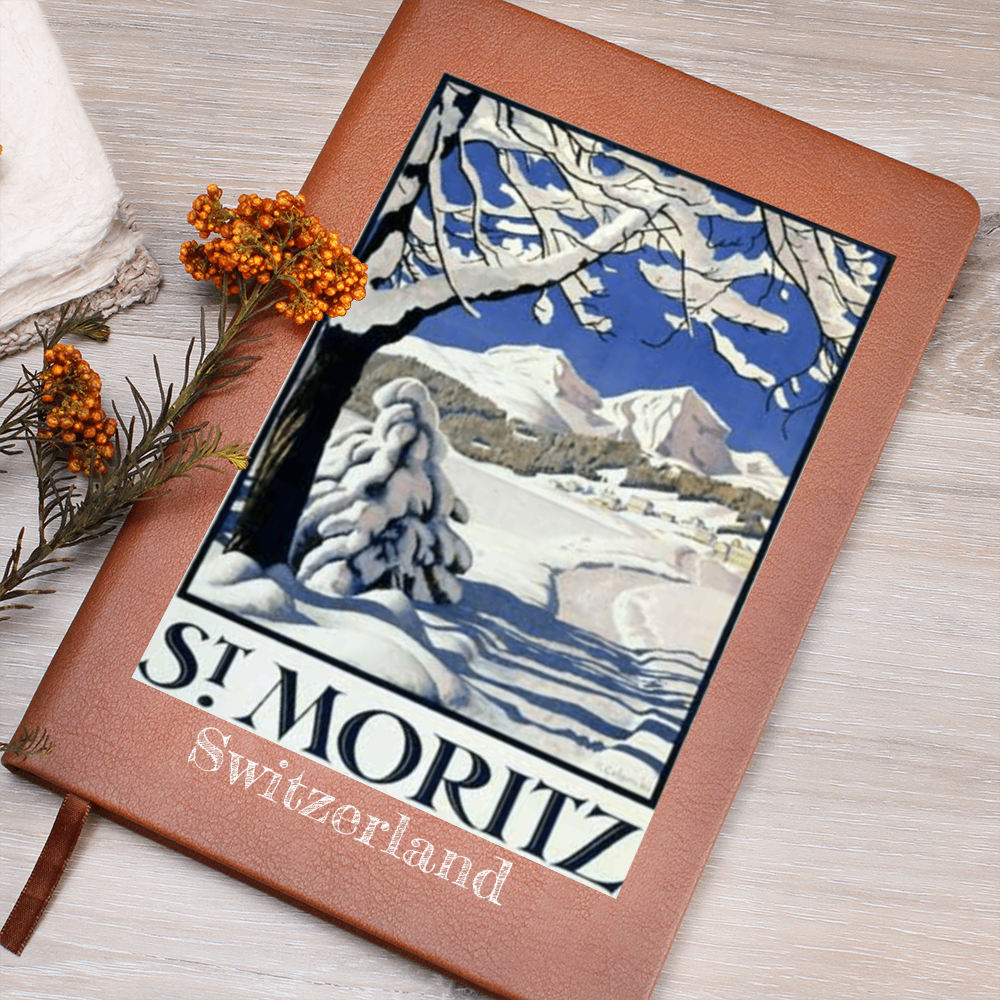 St. Moritz Leather Journal - Swiss Alps inspired travel notebook