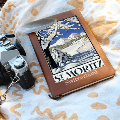 📔 St. Moritz Leather Journal ⛰️ Swiss Alps Travel Notebook