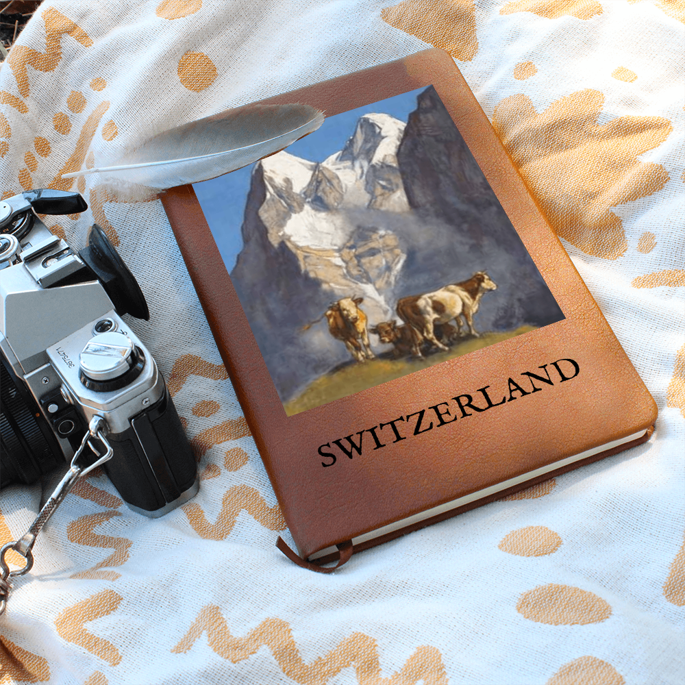 Vintage Swiss notebook inspired by Alpine landscapes
