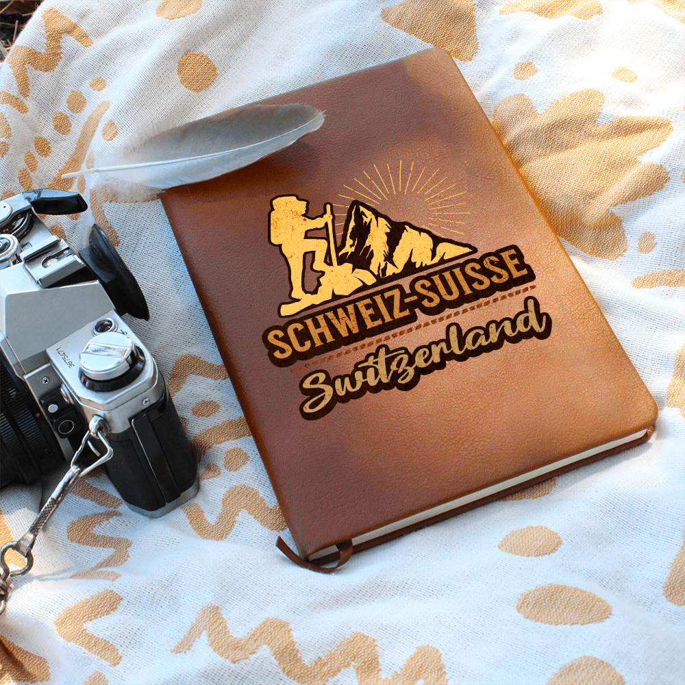 Schweiz Suisse Switzerland travel journal made of vegan leather