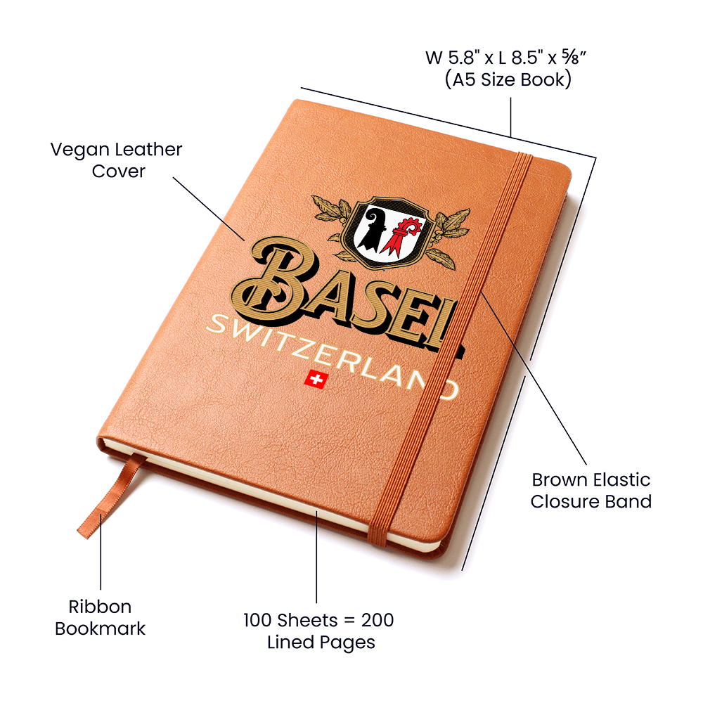 Basel Switzerland journal with crest perfect for writing and gifting