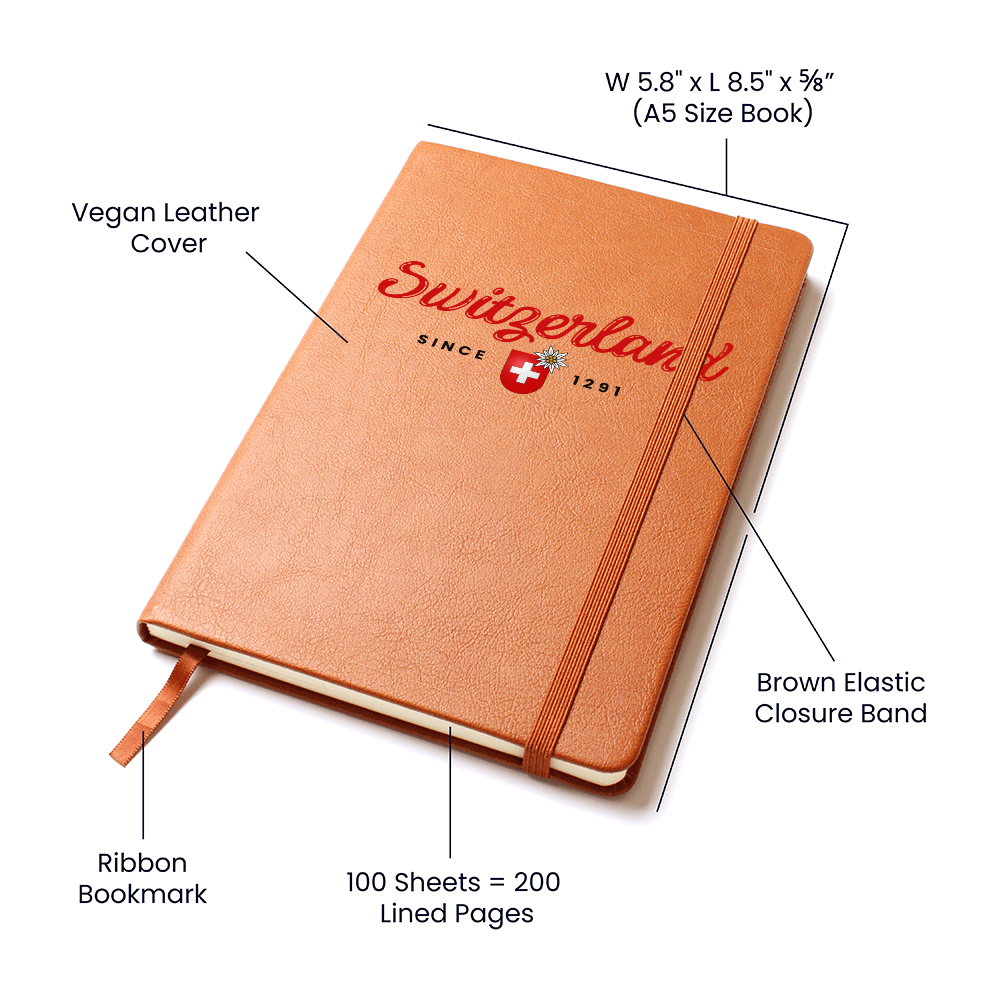 🏔️ Alpine Elegance: Premium Switzerland Embossed Leather Journal 🇨🇭