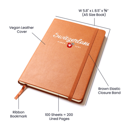 Minimalist Switzerland notebook perfect for journaling and gifting