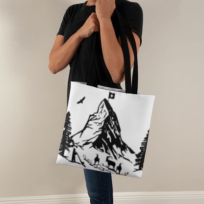 Switzerland themed tote bag with iconic Matterhorn on both sides