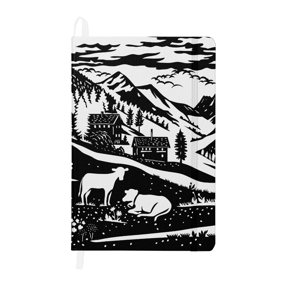 premium journal cover with traditional paper-cut art inspired by Binntal Nature Park.