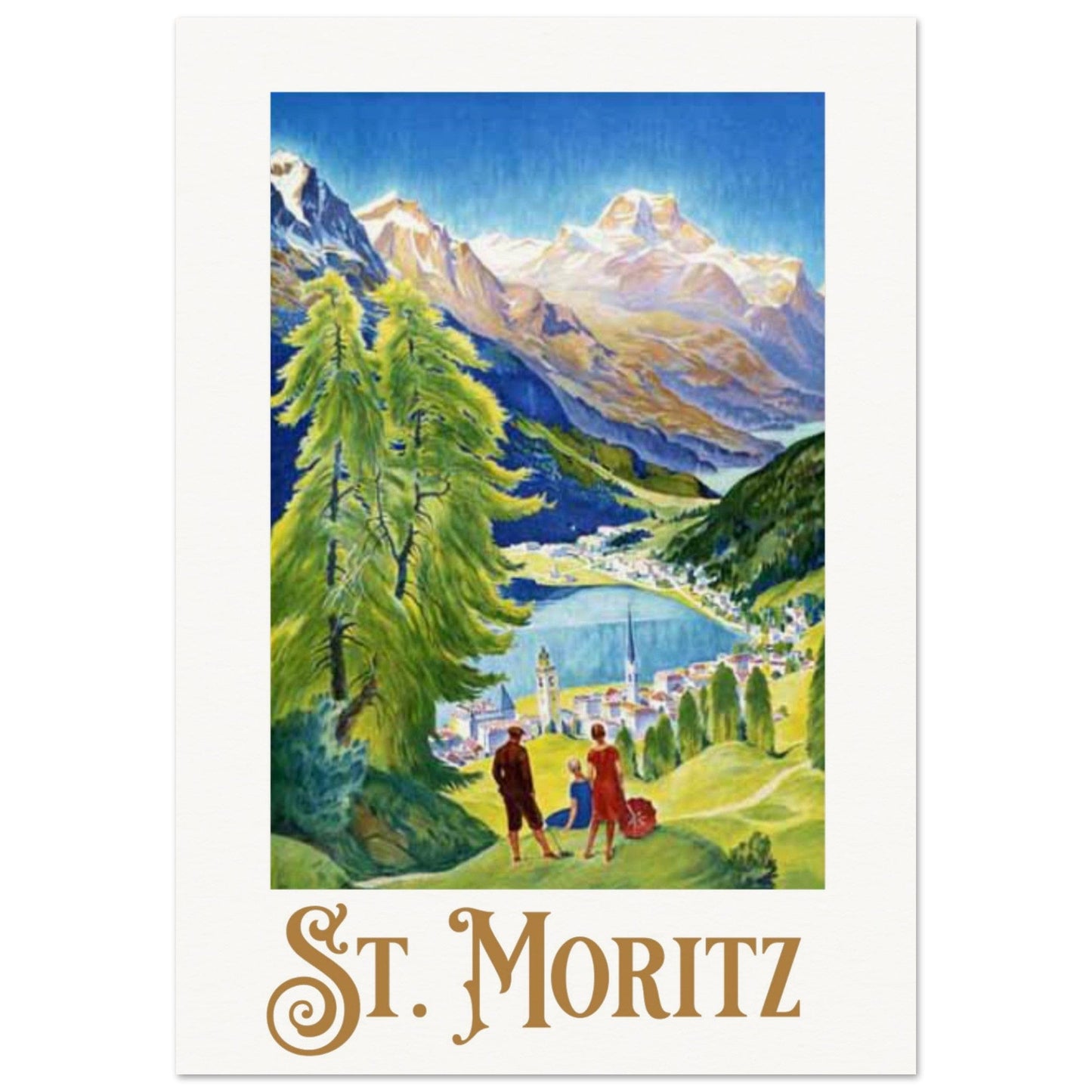 St. Moritz, Switzerland | Vintage Travel Poster - 70x100 cm / 28x40″