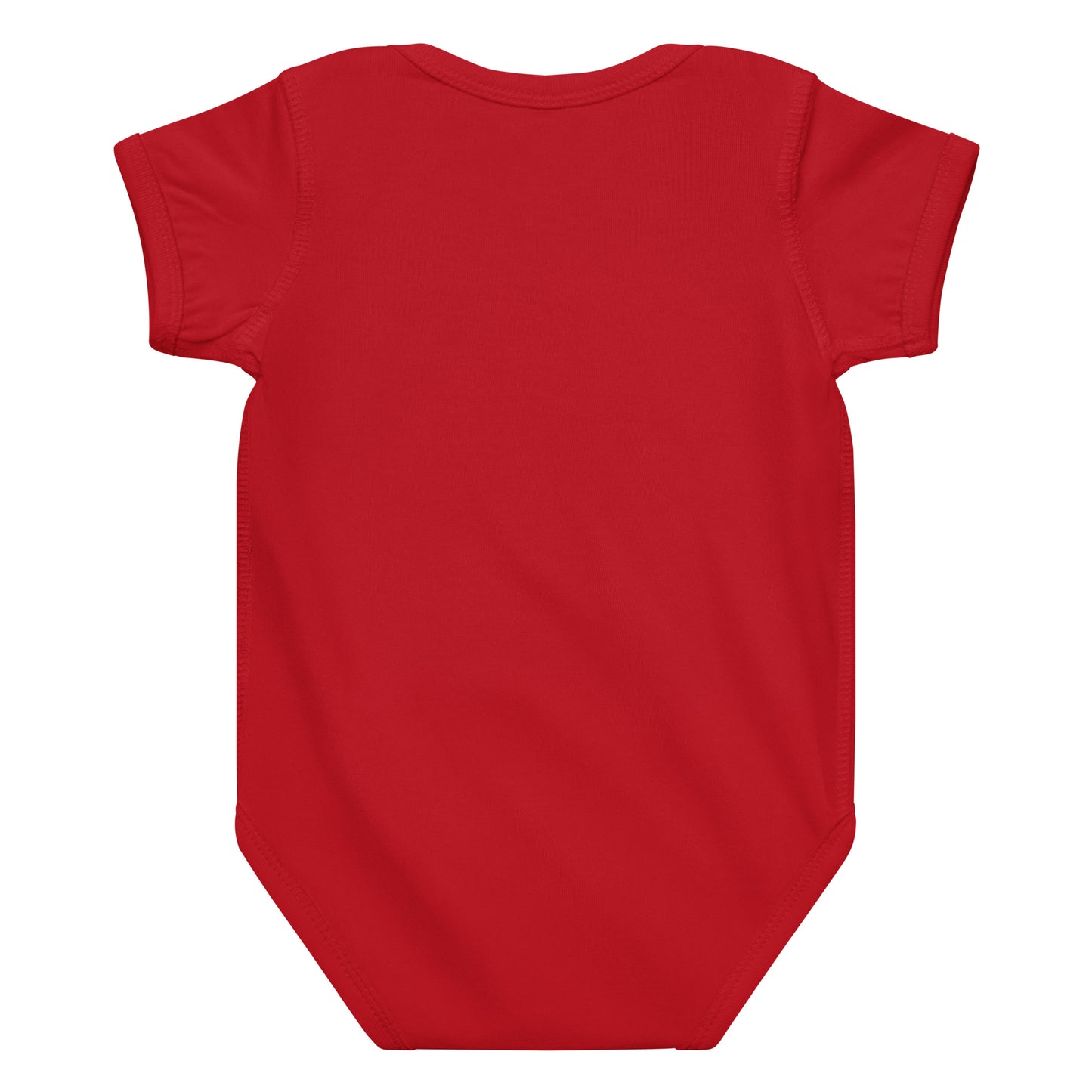 Swiss heritage baby bodysuit with classic flag design, soft ringspun cotton 