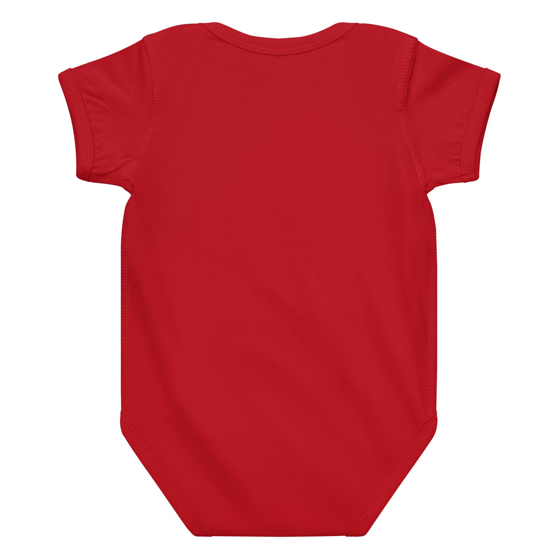 Swiss heritage baby bodysuit with classic flag design, soft ringspun cotton 