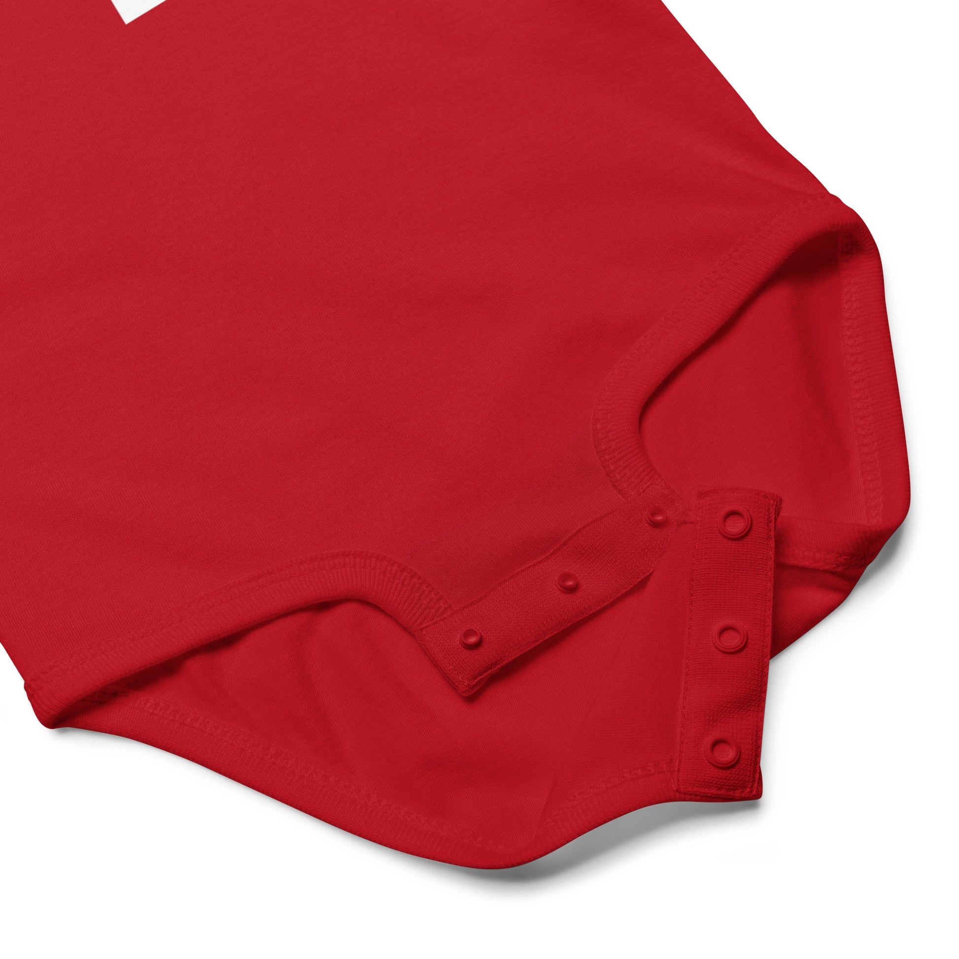 Patriotic Swiss baby clothing, white cotton bodysuit with red cross emblem