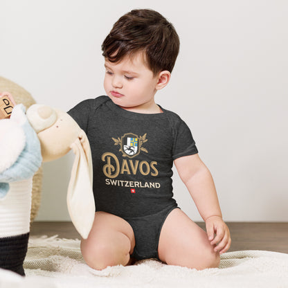Dark gray heather Switzerland baby bodysuit