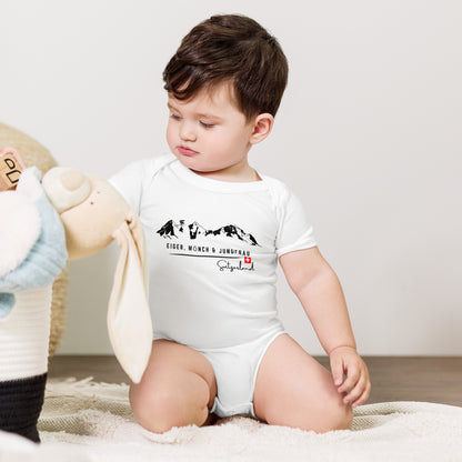 Eiger Mönch and Jungfrau baby bodysuit Switzerland design