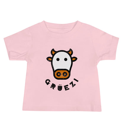 baby staple tee pink Cute Grüezi Switzerland themed t-shirt