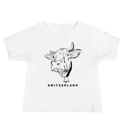 Hand-drawn cow Switzerland baby shirt for toddlers