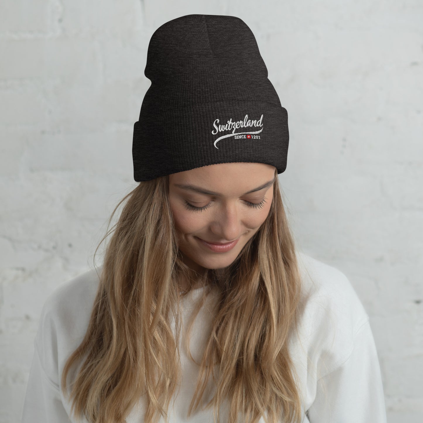 Premium embroidered Switzerland Since 1291 beanie for winter