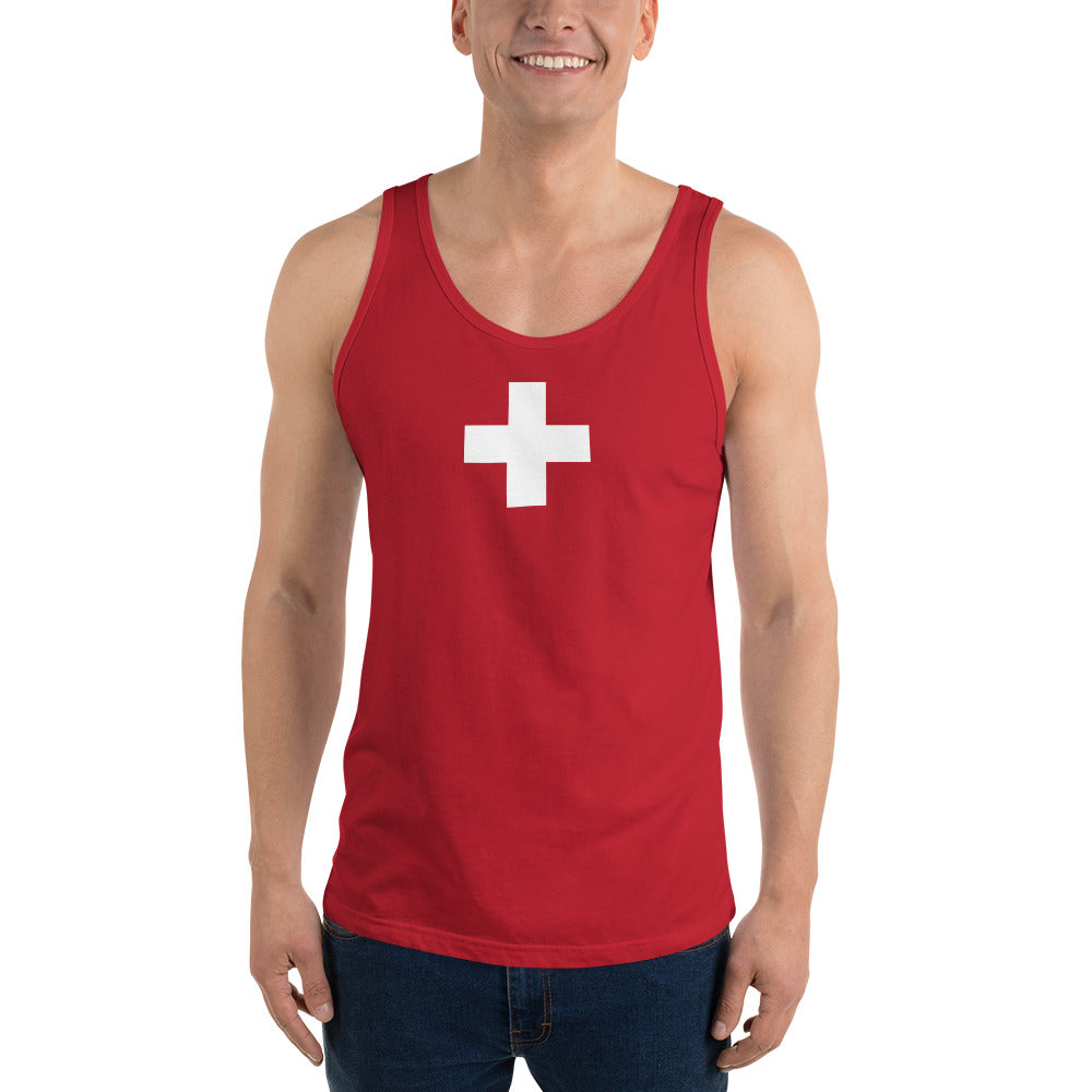 Swiss flag tank top - comfortable summer apparel for alpine enthusiasts