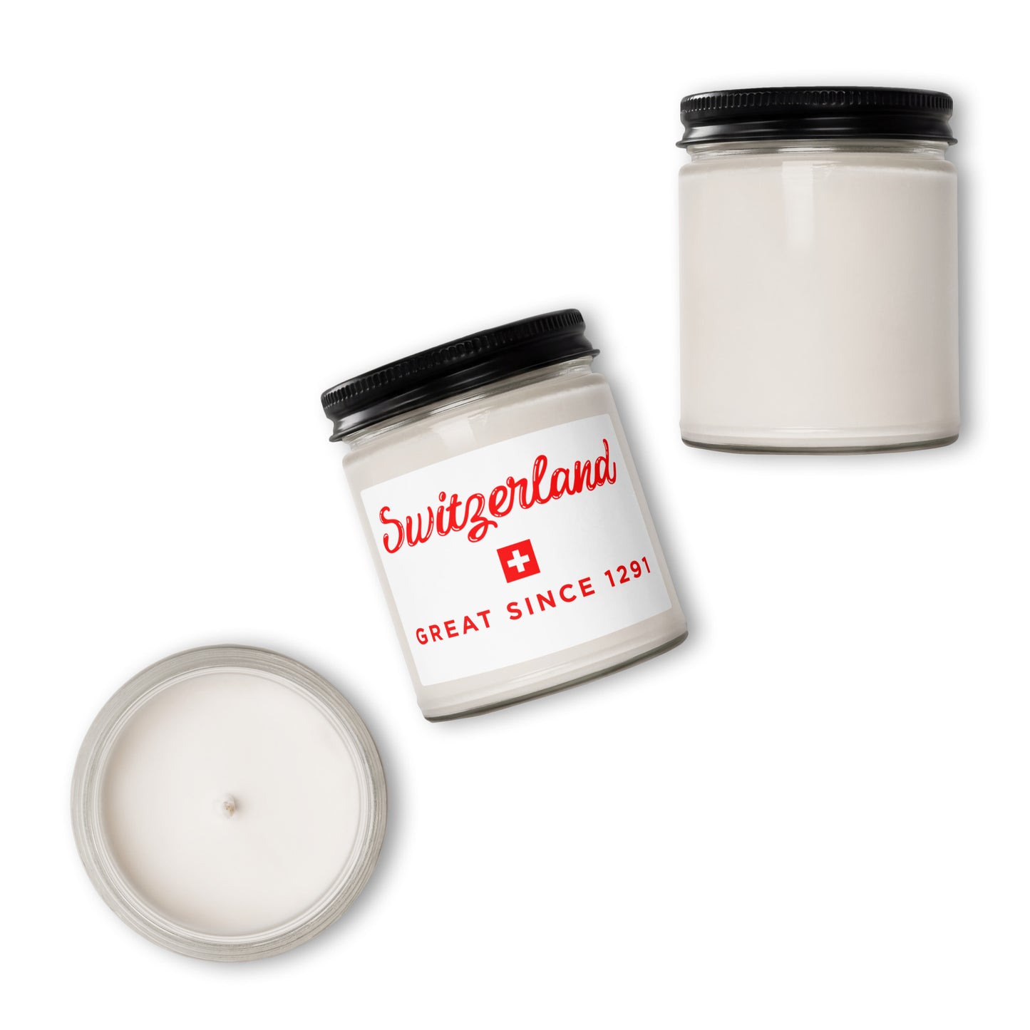 Switzerland great since 1291 souvenir soy candle