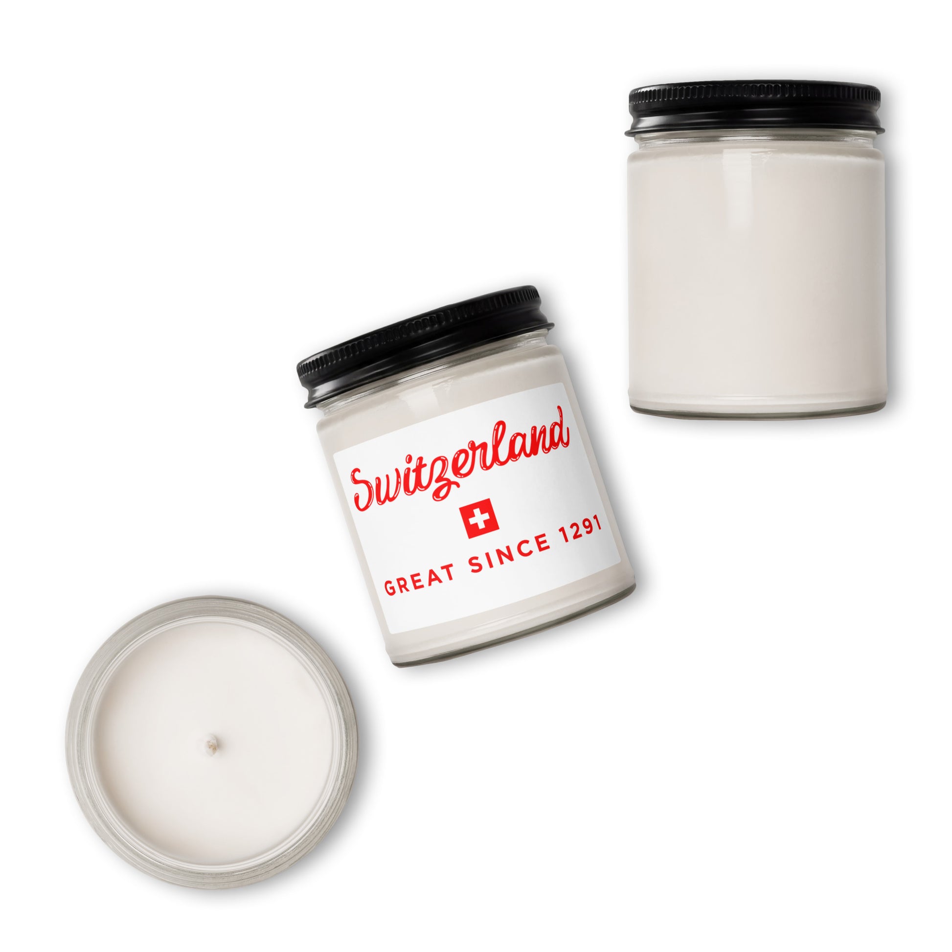 Switzerland great since 1291 souvenir soy candle