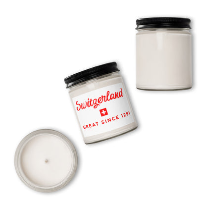 Switzerland great since 1291 souvenir soy candle