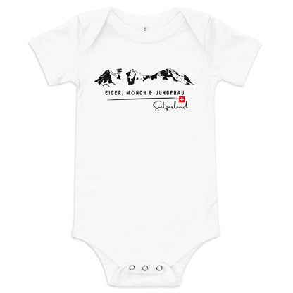 Swiss travel baby gift idea cotton bodysuit