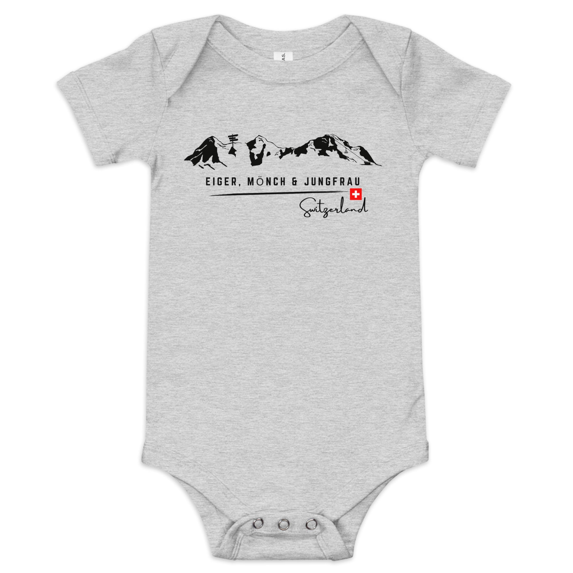 Eiger Mönch Jungfrau mountain range baby onesie