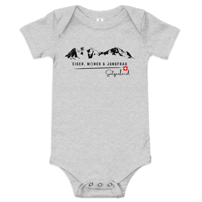 Eiger Mönch Jungfrau mountain range baby onesie