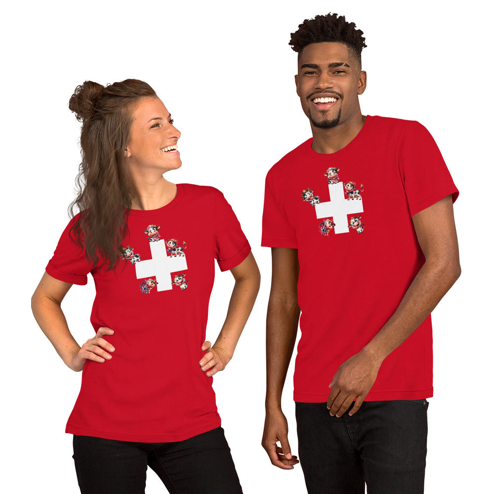 cute switzerland cow design shirt