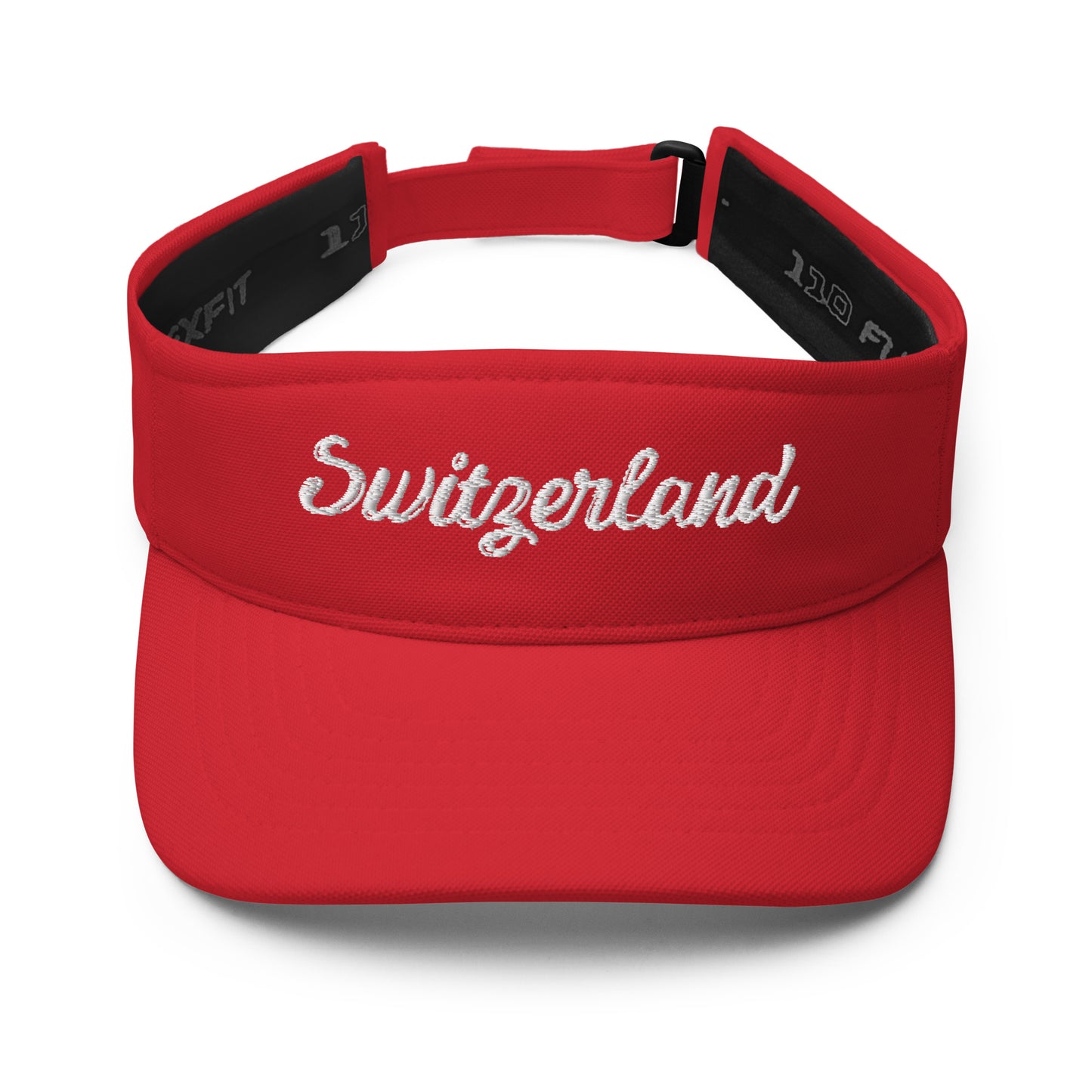 Switzerland Embroidered red Visor Cap 
