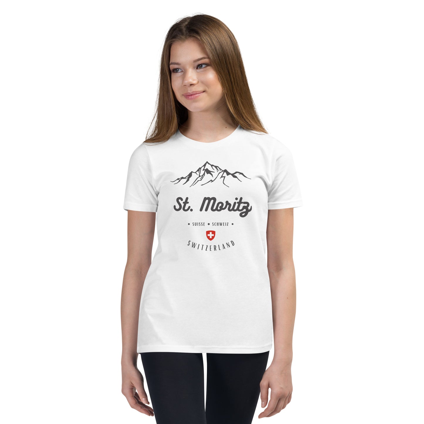 St. Moritz Switzerland kids t-shirt in white