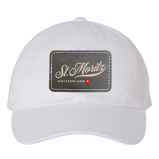 St. Moritz Bio-Washed Classic Dad Hat with Rectangle Leather Patch - Perfect for travel and nature enthusiasts!