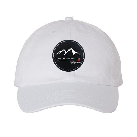 Classic Dad Hat featuring Eiger, Mönch & Jungfrau, perfect for Swiss Alps enthusiasts, nature lovers, and as a souvenir of Switzerland