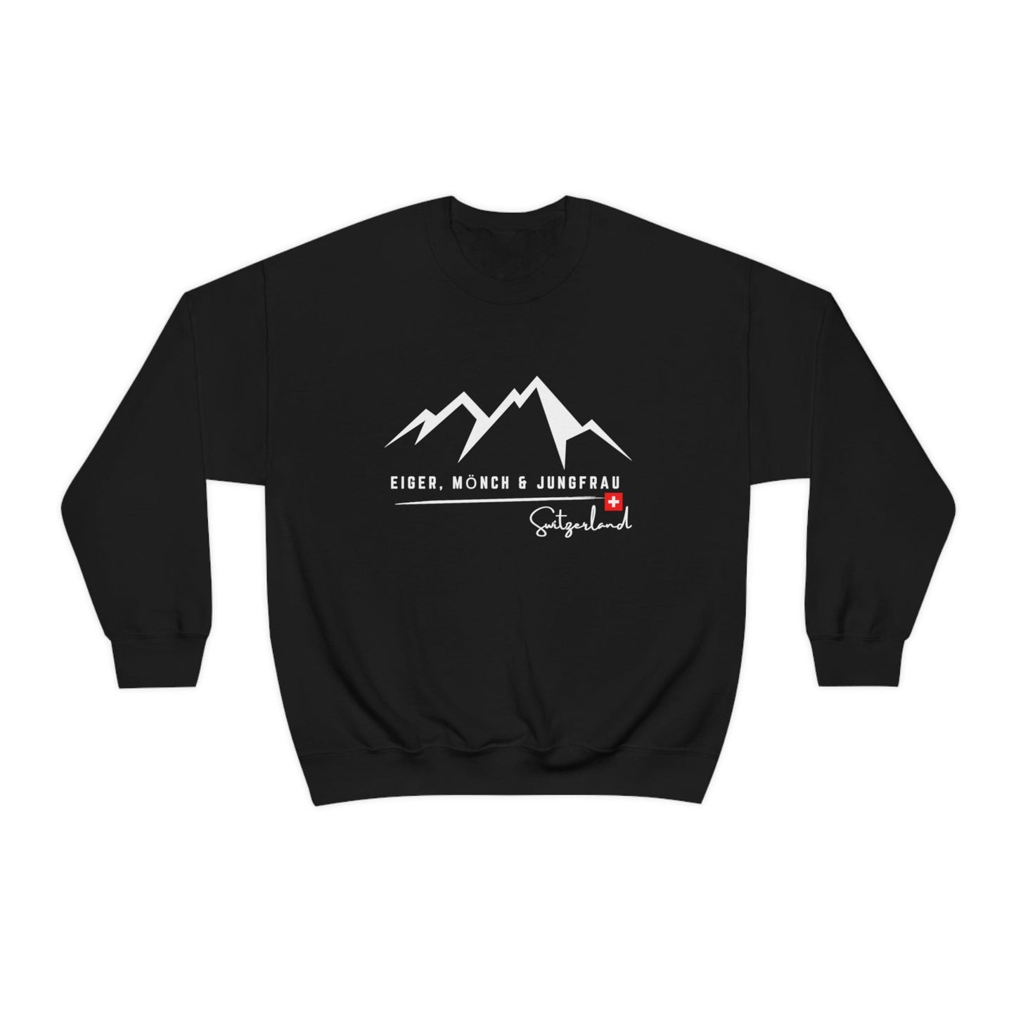 Switzerland Sweatshirt, Swiss Souvenir Sweatshirt, Eiger Mönch & Jungfrau Trilogy, Swiss Flag, Swiss Roots, Swiss Fans, Gift,  Swiss German