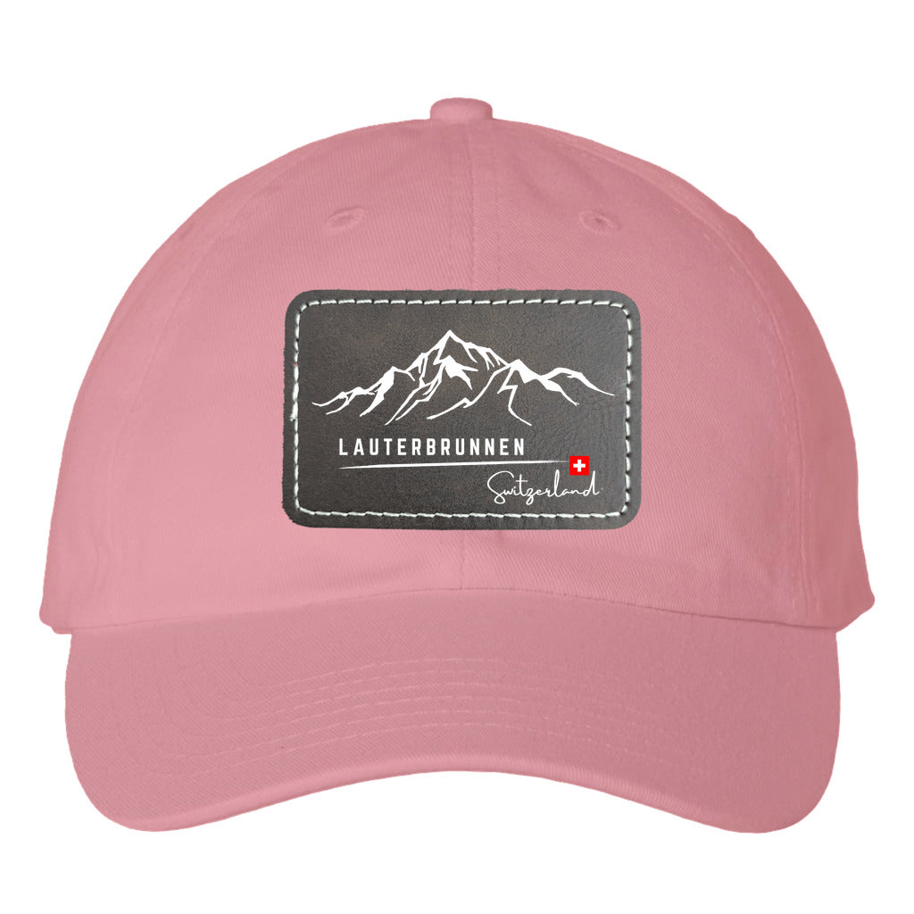 Lauterbrunnen, Switzerland | Classic Dad Hat with Rectangle Leather Pa ...